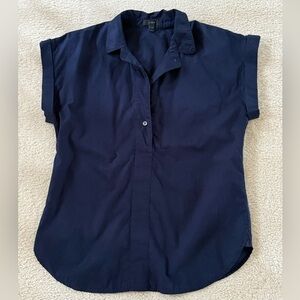 J. Crew Tall Short Sleeve Pullover Shirt in Navy,‎ Size 10